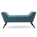 Modern Fabric Bench With Padded Seat And Wide U Shape Design - Teal