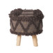 Roja - Handcrafted Wool & Cotton Foot Stool With Eucalyptus Wood Frame - Dark Brown