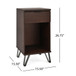 Modern Industrial Tall End Table With Drawer And Shelf - Walnut
