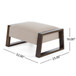 Sleek And Stylish Ottoman Polyester With Rubberwood Legs - Beige