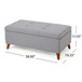 Kinetics - Upholstered Storage Ottoman With Lift-Top And Button Tufted Seat - Light Gray