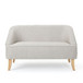 Modern Fabric Loveseat With Sloped Armrests For Living Room - Beige