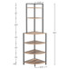 6 Tier Corner Open Shelf Modern Bookcase Wood Rack Freestanding Shelving Unit, Plant Album Trinket Sturdy Stand Small Bookshelf Space-Saving For Living Room Home Office Kitchen Small Space - Rustic Brown
