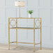 Grifton - Rectangular Glass Accent Table - Antique Gold
