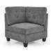 Modular Corner Sofa With Chenille Upholstery - Gray