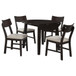 Catley - 5 Piece Round Drop Leaf Dining Table Set - Dark Coffee