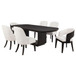 Leandro - 5 Piece Rectangular Dining Table Set - Cream / Burnished Black