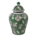 14" x 9" Pears & Twigs Temple Jar - Green / Brown