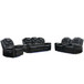 3 Pieces Recliner Sofa Sets Home Theater Seating Manual Recliner Chair With Center Console And LED Light Strip For Living Room