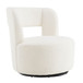 Swivel Comfy Round Barrel Chair With Soft Teddy Fabric For Living Room