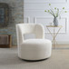 Swivel Comfy Round Barrel Chair With Soft Teddy Fabric For Living Room