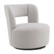 Swivel Comfy Round Barrel Chair With Soft Teddy Fabric For Living Room