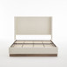 Hosford - Minimalist Upholstered Wingback Bed With Wood Base Platform