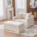 Accent Chair Wide With 2 Bolster Pillows, And Matching Ottoman