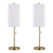 Bounty - Metal Buffet Lamp with Usb (Set of 2) - Gold Metal, White Linen