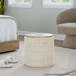 Tahoe - Wood Ottoman - Beige Wool, Mango Wood