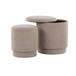 Marla - Upholstered Ottoman (Set of 2) - Light Brown Fabric