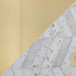Oro - Ottoman - Gold Metal, Ivory Leather, Gold Splatter
