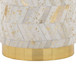 Oro - Ottoman - Gold Metal, Ivory Leather, Gold Splatter