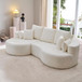 2 Piece Fabric Cloud Curved Sectional Sofa With Chaise For Living Room