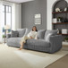 Modern Comfy Upholstered 4 Seat Sofa Cloud Couch,Deep Seat With Soft Pillows