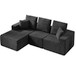 Modular Sectional Sofa With Chaise, L Shaped Cloud Couch With Deep Seat, Sectional Couches For Living Room - Black