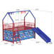 Jack - House Loft Bed With Slide And Curtain Set
