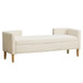 Wide Storage Soft Bench With Armrests, Backrest And Two Bolster Pillows