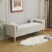 Wide Storage Soft Bench With Armrests, Backrest And Two Bolster Pillows