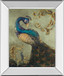 22x26 Peacock On Sage Il By Tiffany Hakimipour - Mirror Framed Print Wall Art - Beige