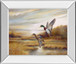 22x26 Mallards By Ruanne Manning And Mossy Oak Native Living - Mirror Framed Print Wall Art - Dark Brown