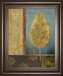 Azure Leaf By Viola Lee - Framed Print Wall Art - Bronze