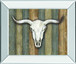 Cow Skull Il By Marla Rae - Mirror Framed Print Wall Art - Dark Brown