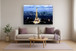Floating Tempered Glass With Foil Eiffel Tower - Blue
