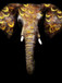 Floating Tempered Glass With Foil Elephant - Black
