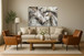 Floating Tempered Glass With Foil Horses In Love - Gray