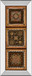 Folk Art Panel Il By Tava Studios - Mirror Framed Print Wall Art - Dark Brown