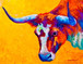 Framed - Bright Steer By Marion Rose - Orange