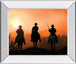 Horse Riders By Jtanki - Mirror Framed Print Wall Art - Orange
