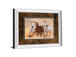 Horses In Dust By Loya_ya - Mirror Framed Print Wall Art - Dark Brown