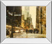 New York Streets By Acosta - Mirror Framed Print Wall Art - Light Brown