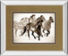 Painted Horses Run By Carol Walker - Mirror Framed Print Wall Art - Light Brown