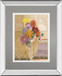 Pansy By Hollack - Mirror Framed Print Wall Art - Beige