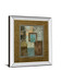 Petites Fleurs Sur Le Bleu Il By Norm Olson - Mirror Framed Print Wall Art - Light Brown