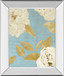 Scripted Poetic Peonies I By Lanie Loreth - Mirror Framed Print Wall Art - Light Blue