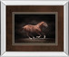 Stallion On Black By Edoma Photo - Mirror Framed Print Wall Art - Dark Brown