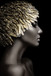 Temp Glass With Foil - Woman Gold Leaves - Black