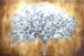 Temp Glass With Foil & Rhinestones - Abstract Tree - Light Brown