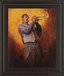 Trumpet Player - Framed Print Wall Art - Dark Gray