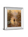 Walk In The Park I By T.C. Chiu - Mirror Framed Print Wall Art - Dark Brown